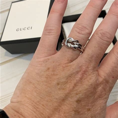 gucci piccolo knot ring|designer Gucci silver rings.